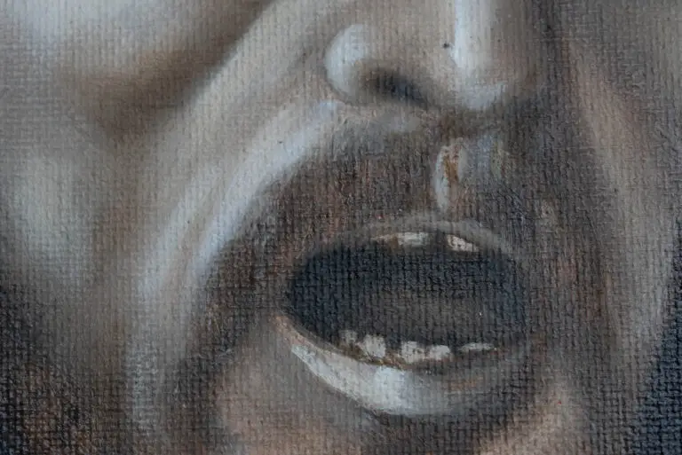 Tweede detail van de studie van David met het hoofd van Goliath